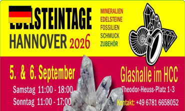 Edelsteintage Hannover 2026 – Hội chợ khoáng vật, đá quý và trang sức tại Đức | Gem & Mineral Fair Hannover
